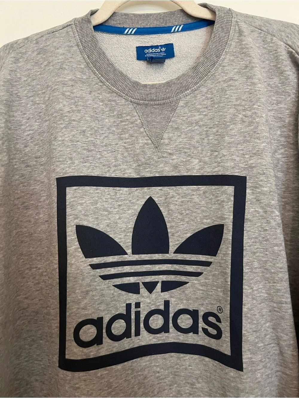 Adidas Men’s Originals Trefoil Box Logo Sweatshirt Sz XL